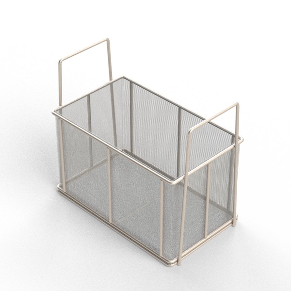 Anysizebasket Rectangular Wire Mesh Basket: 10Lx6Wx6H, 304 SS, 3/16 Rod Frame, Stacking Handles, Mesh: 8 x .047 TMT-100060060-A08S - main